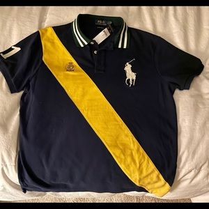 LG Polo Navy + Multicolor Custom Slim Fit.
